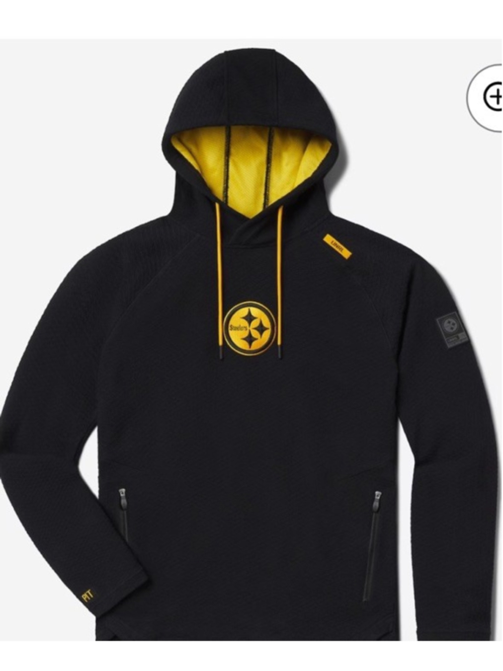 Pittsburgh Steelers UNRL Black Elevation Tri-Blend Pullover Hoodie Sz 2X Logo